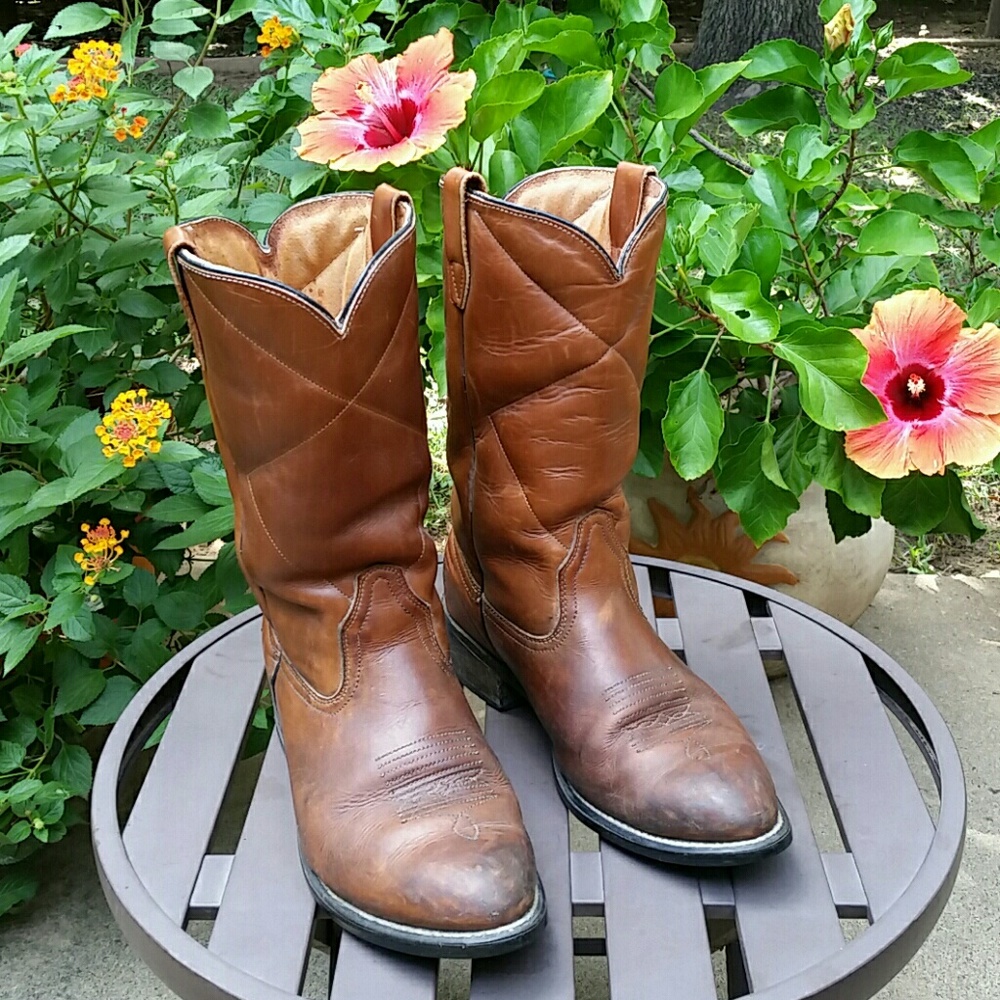 1965 cowboy boots-leather uppers/Vibram soles